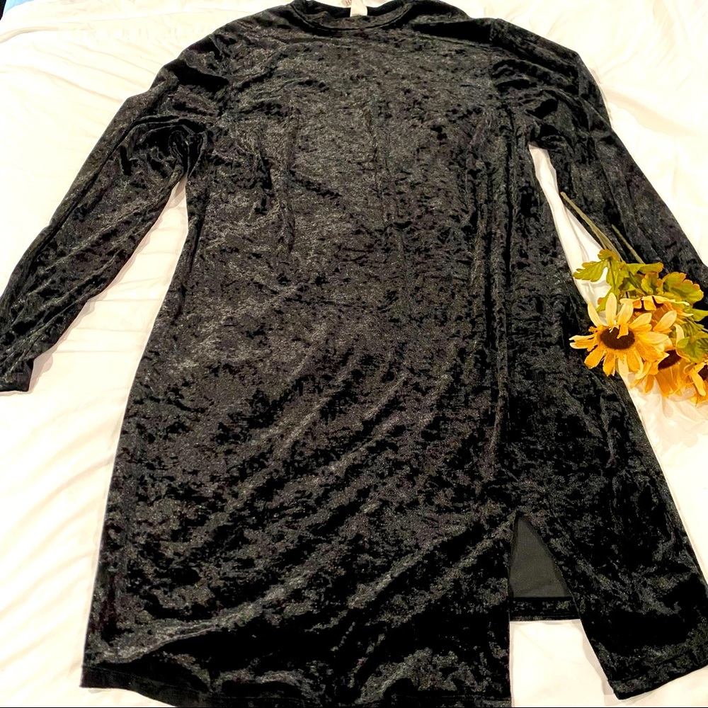 Black Long Sleeve High Neck Dress